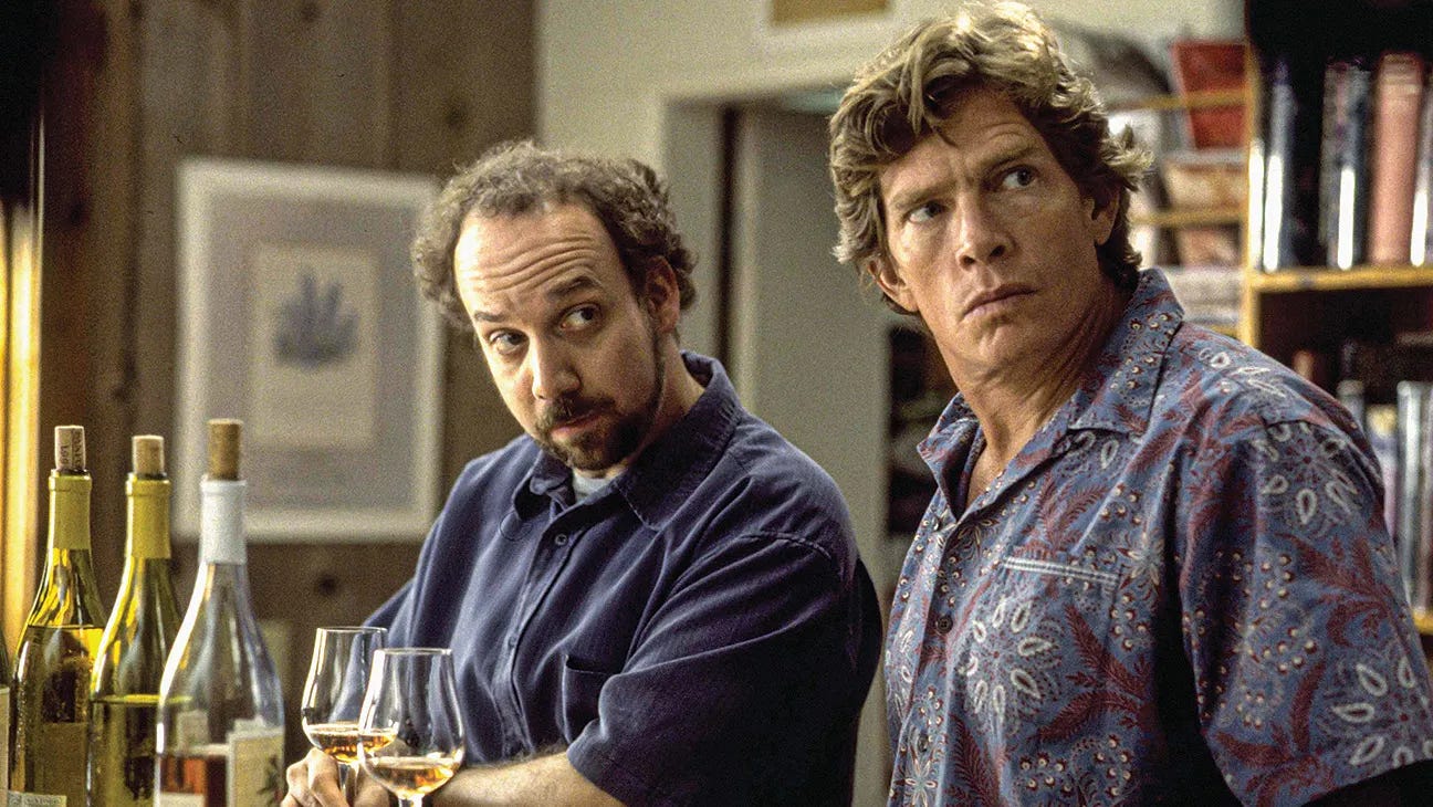 Paul Giamatti and Thomas Haden Church in Sideways (2004). © Fox Searchlight Pictures.